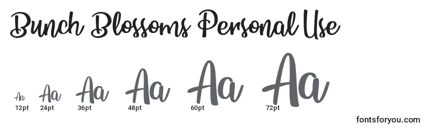 Bunch Blossoms Personal Use Font Sizes
