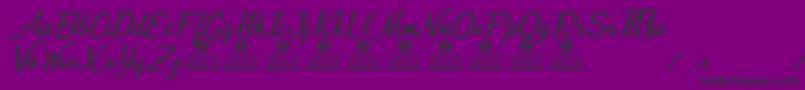 Bunch of Flowers Personal Use Font – Black Fonts on Purple Background