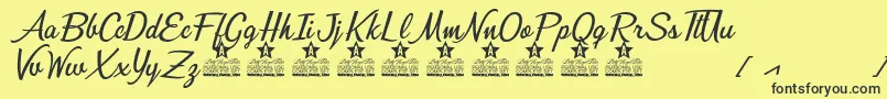 Fonte Bunch of Flowers Personal Use – fontes pretas em um fundo amarelo