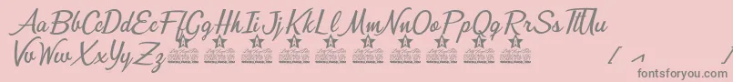 Bunch of Flowers Personal Use Font – Gray Fonts on Pink Background