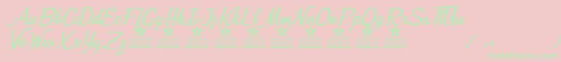 Bunch of Flowers Personal Use Font – Green Fonts on Pink Background