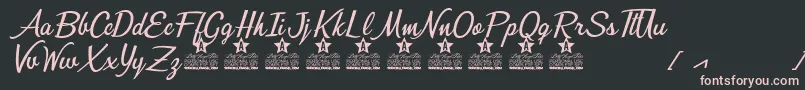 Bunch of Flowers Personal Use Font – Pink Fonts on Black Background