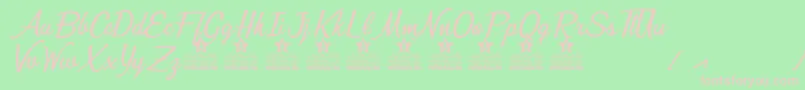 Bunch of Flowers Personal Use Font – Pink Fonts on Green Background