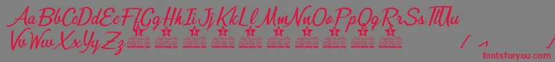 Bunch of Flowers Personal Use Font – Red Fonts on Gray Background
