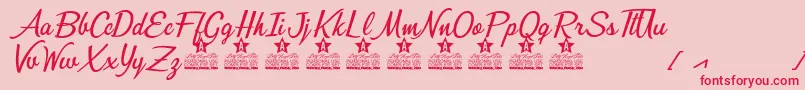 Bunch of Flowers Personal Use Font – Red Fonts on Pink Background