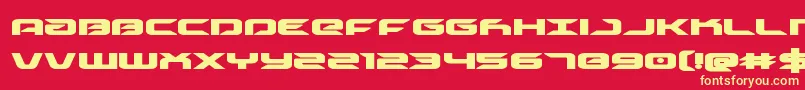 フォントDrivebold – 黄色の文字、赤い背景
