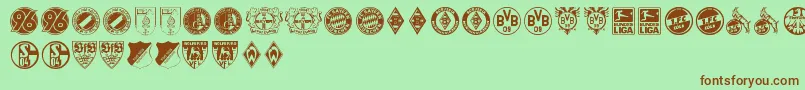 Bundesliga Font – Brown Fonts on Green Background