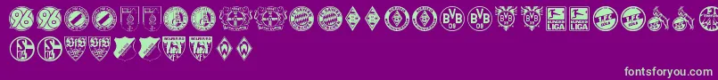 Bundesliga Font – Green Fonts on Purple Background