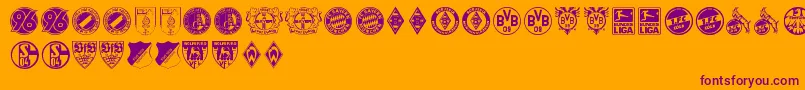 Bundesliga Font – Purple Fonts on Orange Background