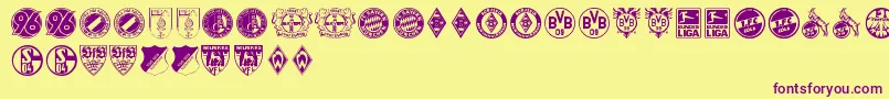 Bundesliga Font – Purple Fonts on Yellow Background