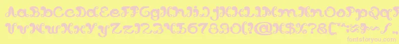 Bunga Melati Putih Bold-Schriftart – Rosa Schriften auf gelbem Hintergrund