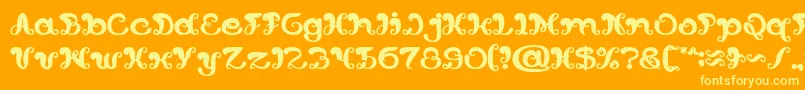 fuente Bunga Melati Putih Bold – Fuentes Amarillas Sobre Fondo Naranja