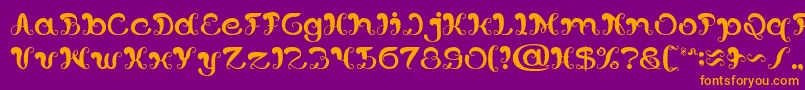 fuente Bunga Melati Putih – Fuentes Naranjas Sobre Fondo Morado