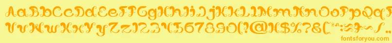 Bunga Melati Putih Font – Orange Fonts on Yellow Background