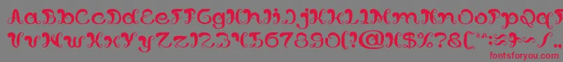 Bunga Melati Putih Font – Red Fonts on Gray Background