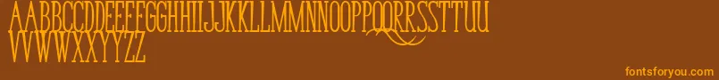 BungaCengkihBold Font – Orange Fonts on Brown Background