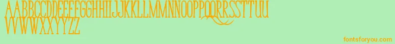 BungaCengkihBold Font – Orange Fonts on Green Background