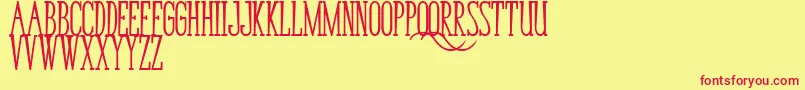 BungaCengkihBold Font – Red Fonts on Yellow Background