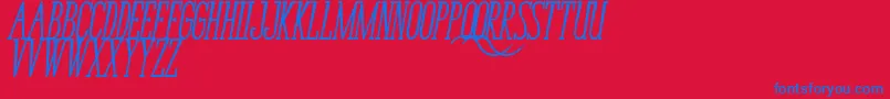 BungaCengkihBoldItalic Font – Blue Fonts on Red Background