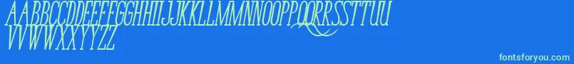 BungaCengkihBoldItalic Font – Green Fonts on Blue Background