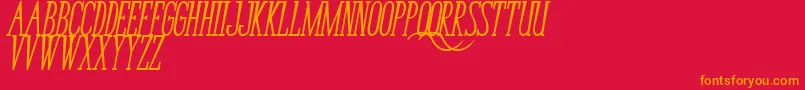 BungaCengkihBoldItalic Font – Orange Fonts on Red Background
