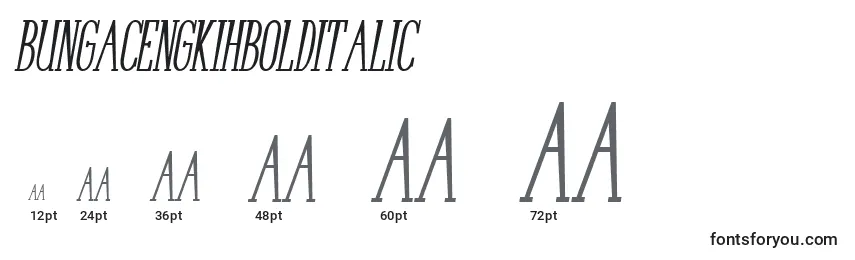 Größen der Schriftart BungaCengkihBoldItalic