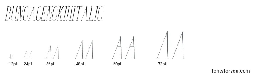 BungaCengkihItalic Font Sizes