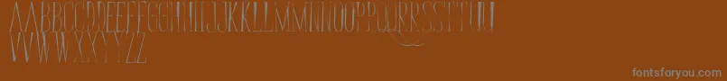 BungaCengkihRandom-Schriftart – Graue Schriften auf braunem Hintergrund