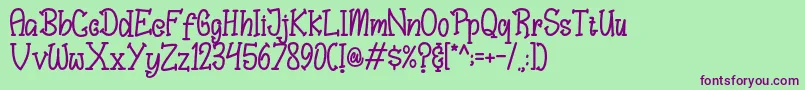 Bungah Font – Purple Fonts on Green Background