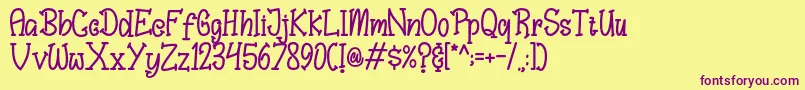 Bungah Font – Purple Fonts on Yellow Background