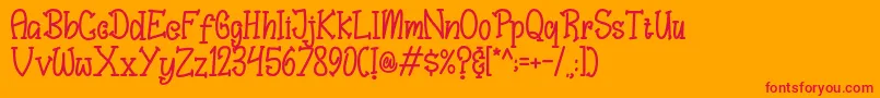 Bungah Font – Red Fonts on Orange Background