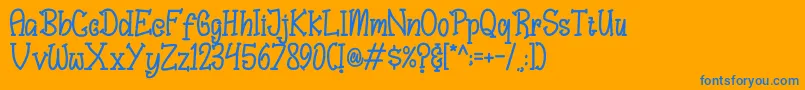 Bungah Font – Blue Fonts on Orange Background