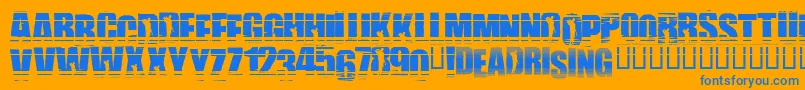 Uprising Font – Blue Fonts on Orange Background