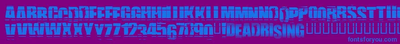 Uprising Font – Blue Fonts on Purple Background