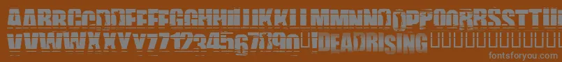 Czcionka Uprising – szare czcionki na brązowym tle