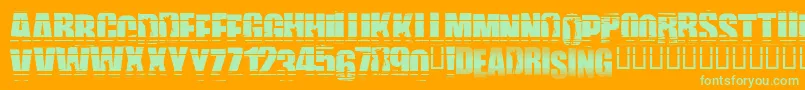 Uprising Font – Green Fonts on Orange Background