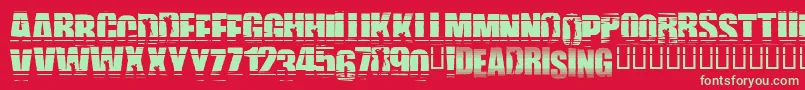 Uprising-Schriftart – Grüne Schriften auf rotem Hintergrund