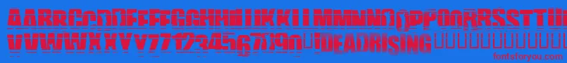 Uprising-Schriftart – Rote Schriften auf blauem Hintergrund