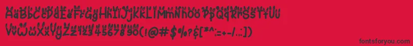 Bunny Ear Font – Black Fonts on Red Background