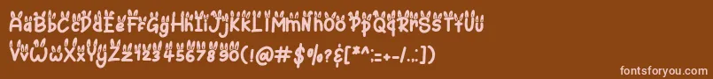 フォントBunny Ear – 茶色の背景にピンクのフォント