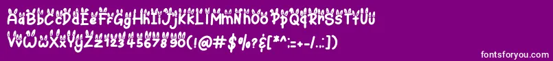 Bunny Ear Font – White Fonts on Purple Background