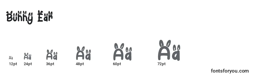 Bunny Ear Font Sizes