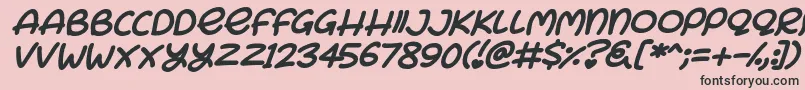 Шрифт Bunny Ears Italic – чёрные шрифты на розовом фоне