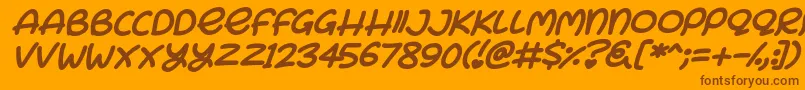 Police Bunny Ears Italic – polices brunes sur fond orange
