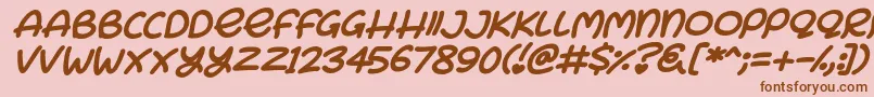 Bunny Ears Italic Font – Brown Fonts on Pink Background