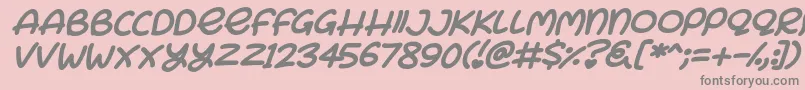 Bunny Ears Italic-Schriftart – Graue Schriften auf rosa Hintergrund