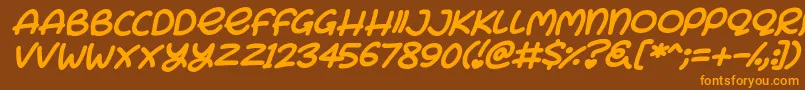 Bunny Ears Italic Font – Orange Fonts on Brown Background