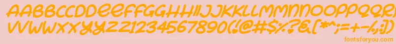 Bunny Ears Italic Font – Orange Fonts on Pink Background