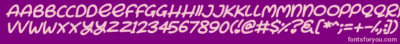 Police Bunny Ears Italic – polices roses sur fond violet