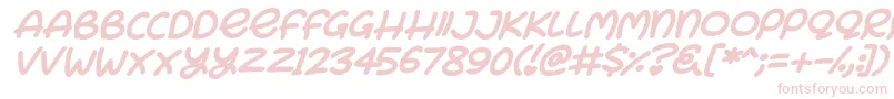 Bunny Ears Italic-Schriftart – Rosa Schriften auf weißem Hintergrund